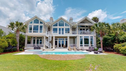 Rear View of Home with Private Pool and Spa