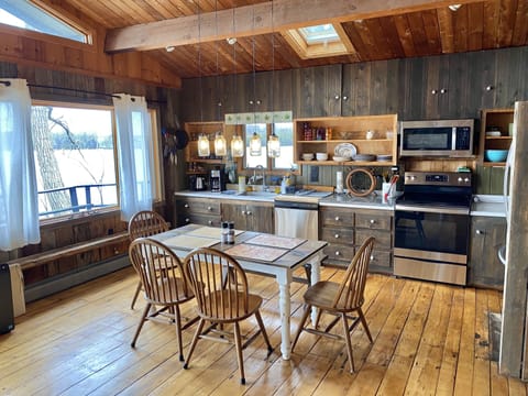 Open kitchen across from the living area