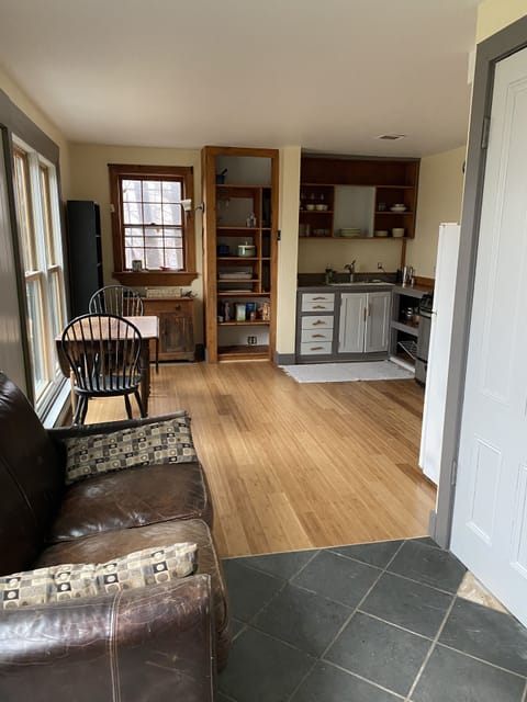 First floor layout with couch and area to hang out