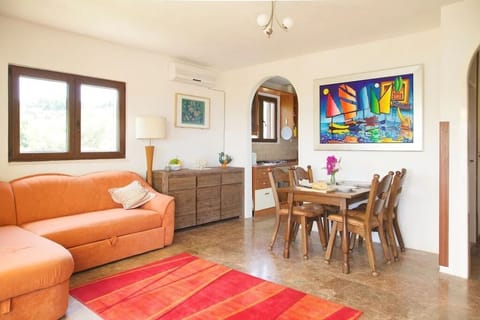 Living room with sofa bed.