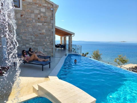 External view of the building. House with pool