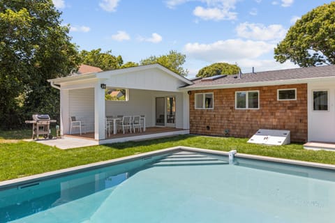 Large inground heated swimming pool.  Shady covered porch for outdoor meals.