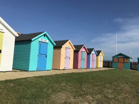 Beach huts at Amble