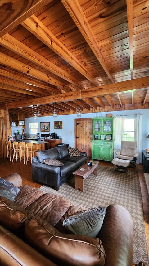 Open layout with kitchen adjacent to living room