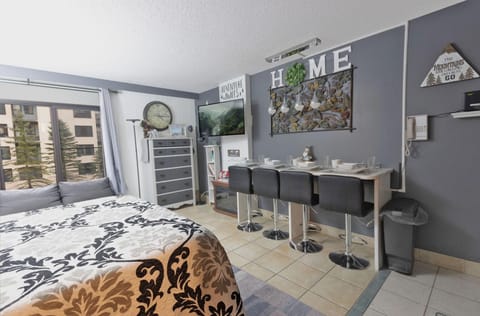 Enjoy your meals at the dining area which sits four people.