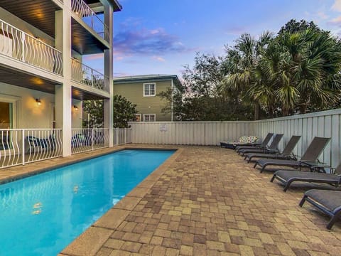 Enjoy lounging around the large heated pool