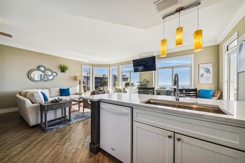 Kitchen with Water Views at 1406 SeaCrest
