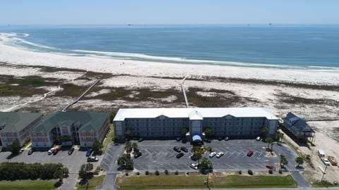 aerial parking lot view