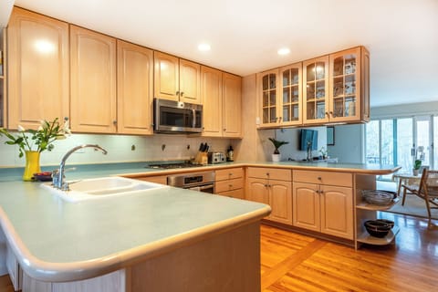 Kitchen and family room.