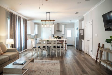 Living room and open kitchen