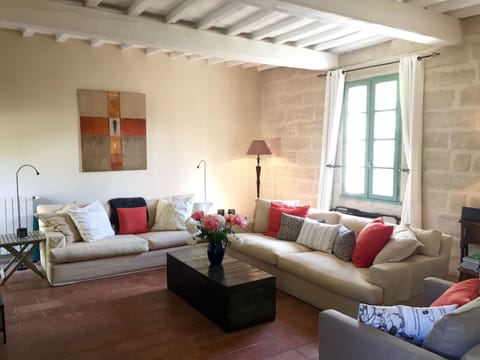 Large bright living room opening onto terrace