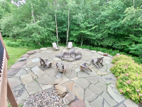 Huge firepit to gather and warm up after your adventures