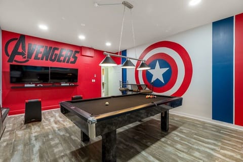 Gaming station with 2 Xbox and 50" tvs, pool table, 