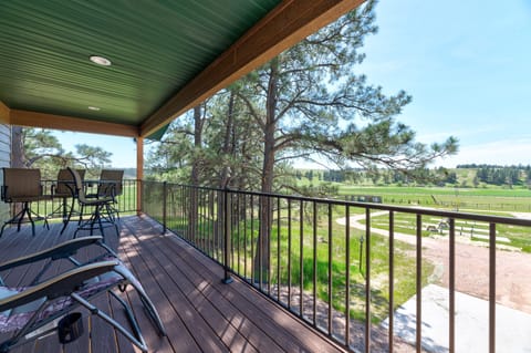 Beautiful deck facing out to the horse area