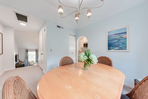 The dining area is on the top floor.  The kitchen sits just off the dining room