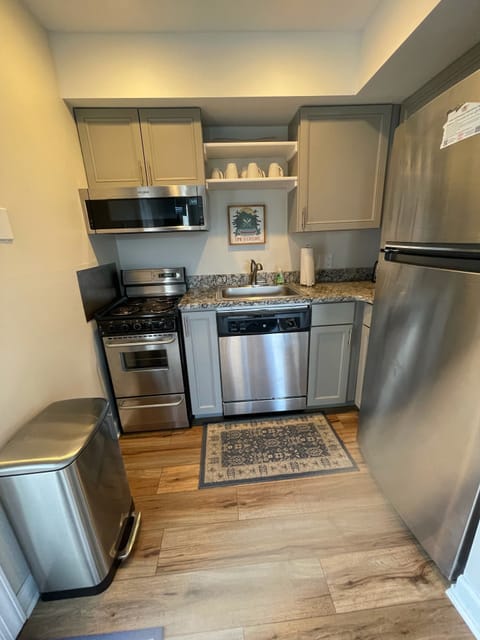 Kitchen stove, microwave, dishwasher, and refrigerator