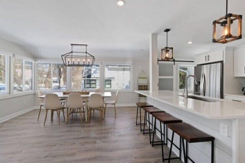 Dining table and island sitting