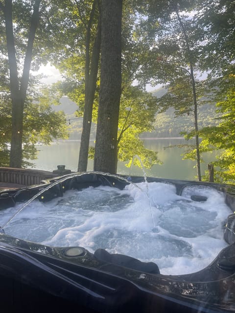 *New* aqua therapy hot tub with Bluetooth, led lights, and a lounger seat.