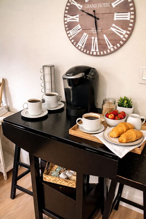 Coffee bar with Keurig coffee maker.  Perfect way to start your morning.