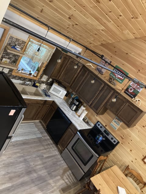 View of kitchen from steps