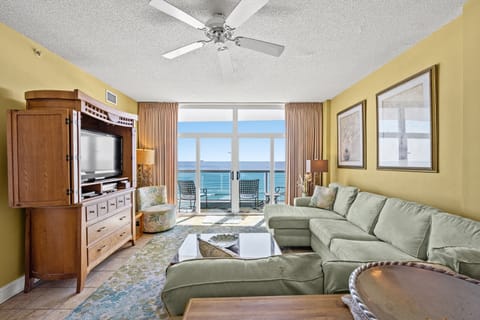 Check out the amazing view from the living room in Laguna Keyes Penthouse 6.