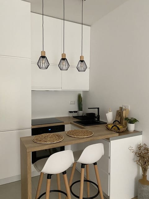 Dining area with chairs and table.