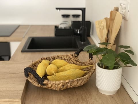 Kitchen is small but very functionally. 