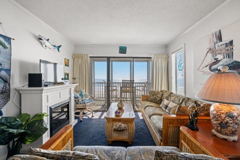 The ocean front living room is fabulous for movie night with the family.