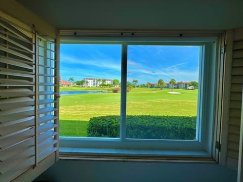 View from bedroom 1 of golf course.