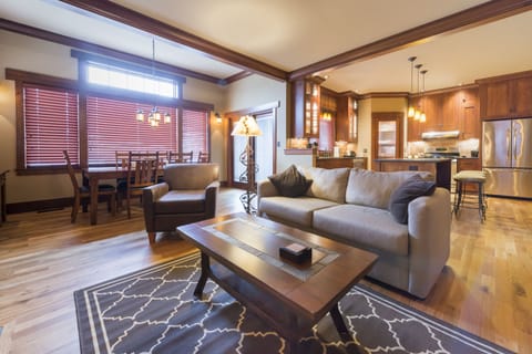 Open floor plan to keep everyone connected while on vacation. 