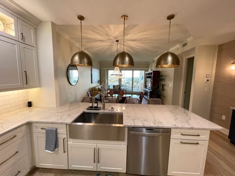 Engage with family and friends, and enjoy the view from this custom kitchen. 