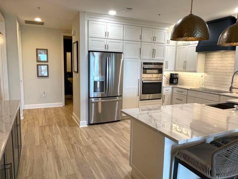 This large unit with high ceilings feels like a home.