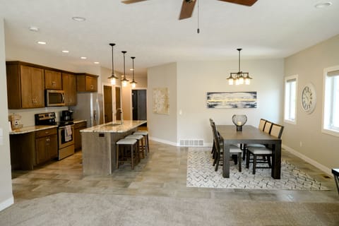 view of kitchen and dining 