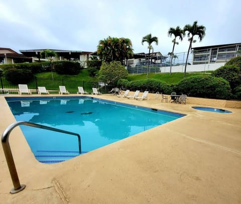 Large swimming pool and small kiddie pool