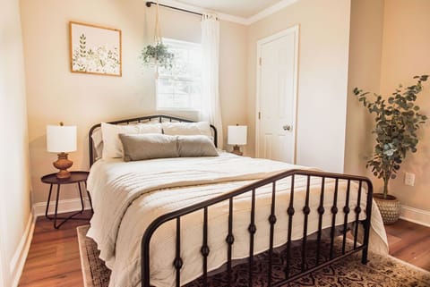 Master bedroom with queen bed. 