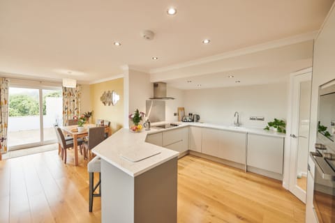open plan kitchen, dining and sitting room