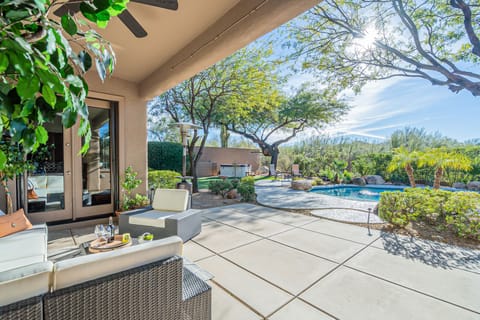 Comfort and privacy await you on the patio.