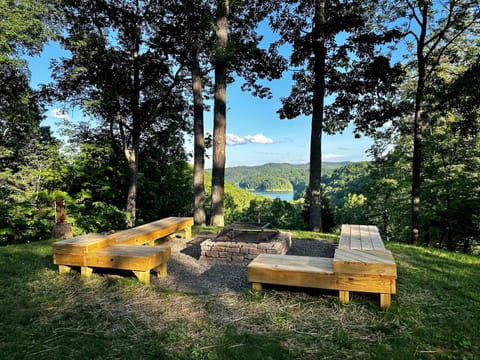 Firepit with view of Cave Run Lake