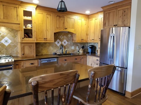 Beautiful modern kitchen with reclaimed hickory cabinets
