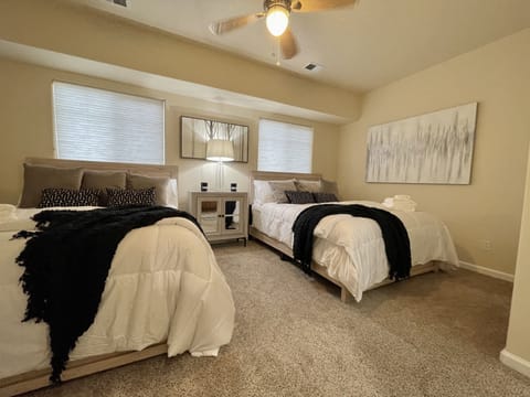 Bedroom 2 with 2 queen beds, luxury bedding