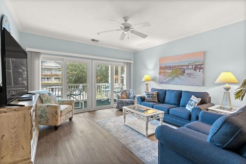 Perfect room for friends and family to gather around for movie night.