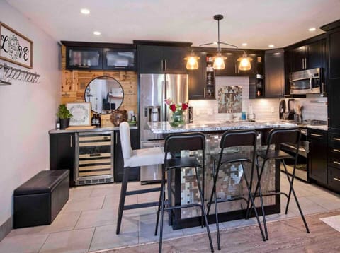 Kitchen fully stocked with everything you need to cook including a double oven. 