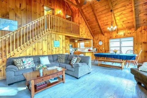 Nothing says `vacation` quite like a pine paneled cabin interior!