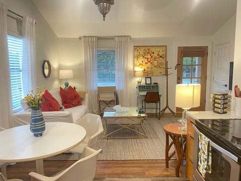 Kitchen to the living room. Small home feels open and fresh. 