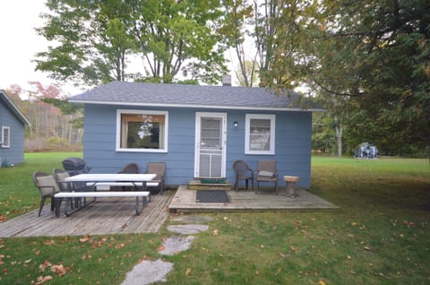 Charcoal grill and outdoor sitting area