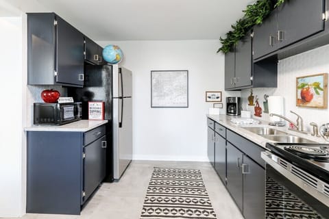 Kitchen, electric stove, drip coffee maker
