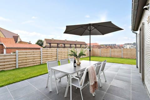 Sunny garden with large terrace