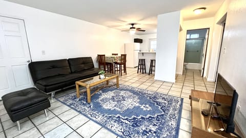 Large living room with open space for dining room and kitchen