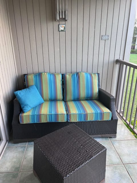 Couch out on lanai.