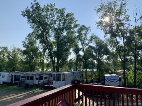 A few of the 11 seasonal RV campers at Hidden Acres RV Park. 